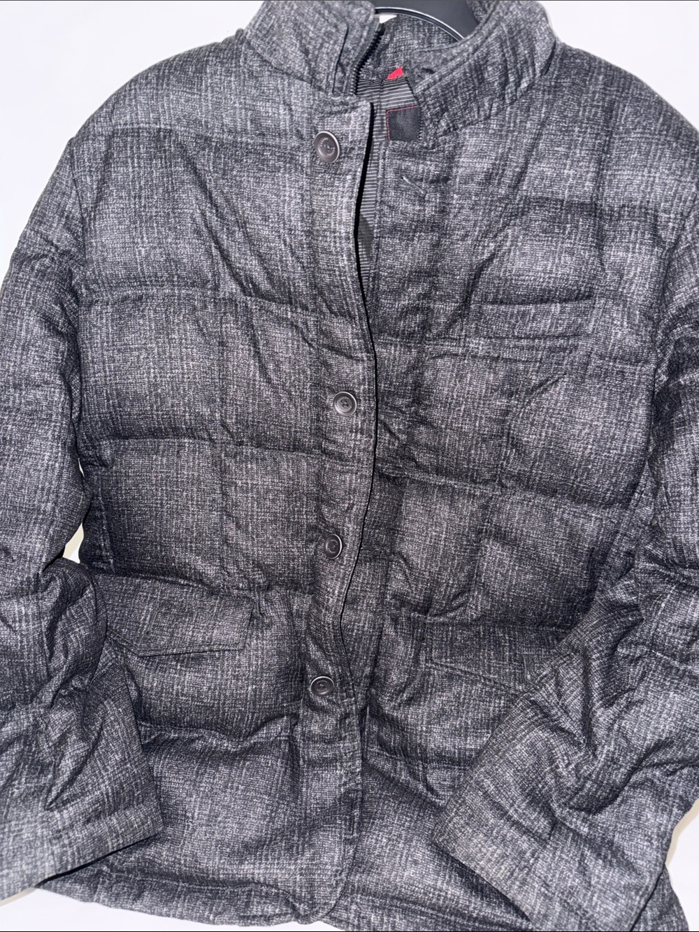 Galaxy By Harvic Charcoal Heather Quilted Puffer Jacket